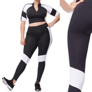 NWT GOOD AMERICAN Dual Life High Rise Color Block Leggings, Size 6/3XL